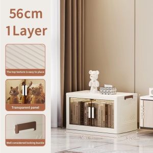 Non installation storage cabinet multi-layer foldable storage cabinet with wheels home living room storage box