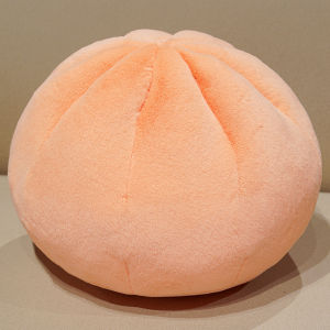 Multiple Sizes Cute Steamed Bun Plush Toys Soft Cotton Stuffed Food Toys Cozy Fluffy Throw Pillow Funny Keychain Decor Nice Gift