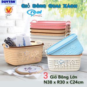 Giỏ Bông Cao Cấp Kiểu Hàn Quốc Có Quai Xách Matsu Duy Tân Nhỏ/Trung/Lớn - Giỏ Quai Xách decor