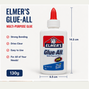 CJC Elmer’s Glue 130g (1pc) – Easy-to-Use Multi-Purpose Glue for School Supplies & Craft Projects