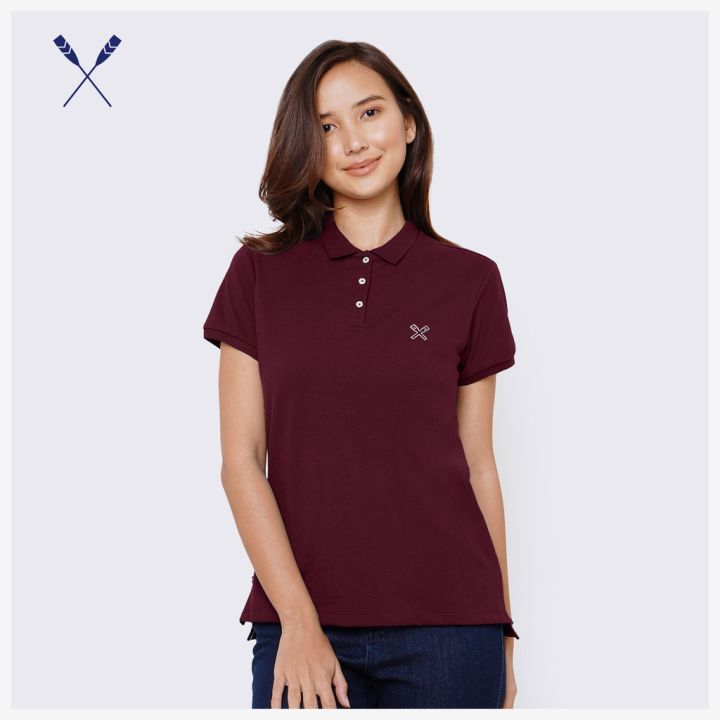 burgundy polo shirt womens