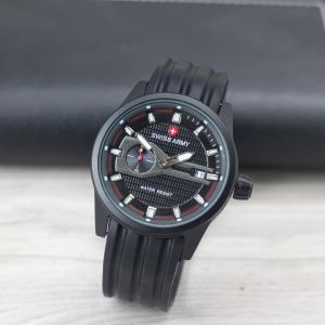 Jam tangan Pria Swiss army 7415M tali karet analog tanggal aktif