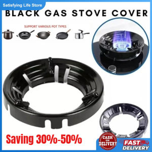 Windproof High Efficiency Gas Stove Cover Energy Saving Black Heat Insulation Pot Holder Wind Shield Burner Pot Holder Wind Shield Brack Shield Burner Flame Cap Cover