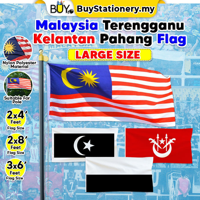 2x4 2x8 3x6 Bendera Malaysia Merdeka Jalur Gemilang Flag Nylon