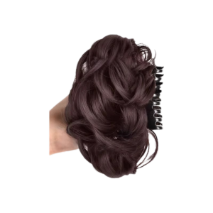 ERYRG ต่อผมม้า บันสังเคราะห์แบบยุ่งเหยิง คลิปหนีบ แบบสครันชี่ ขนมปังดอกไม้ขี้เกียจ แฟชั่น ฟูฟ่อง ชิ้นผมลอนคลื่น ผู้หญิง