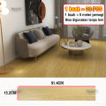 REAIM Stiker Lantai Vinyl Motif Kayu Premium (36 PCS) Sticker Lantai PVC High Quality 91.4cmX15.2cm. 