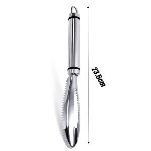 1/4 Dụng cụ tẩy cạo vảy cá Inox Dụng cụ bóc vỏ xương cá nhà bếp Dụng cụ bóc vỏ Làm sạch nhanh dụng cụ nấu bếp tại nhà