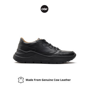 Otiv Alegre Black - Sepatu Sneakers Kulit Asli Casual Pria Kuliah Kerja Traveling Riding