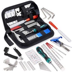 25Pcs Guitar Repair Kit With Carry Bag Guitar Maintenance Tool Wire PlierString Organizer