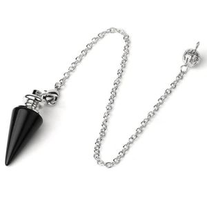 CBHH Gift Gemstone Rock Rose Quartz Natural Stone Conical Pendulum Amulet Reiki Pendulum Pendant Healing Crystal