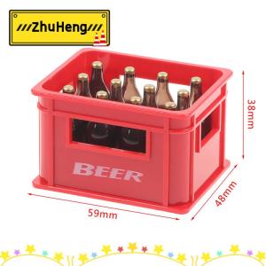 zhuheng Chai uống bia mini nhà búp bê 1:12 hộp bia hộp đồ uống đồ chơi trang trí nhà bếp quầy bar