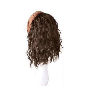 STARGOODS สไตล์เกาหลีแบบ วิกผมสังเคราะห์แบบคาดศีรษะ ชิ้นผม ห่วงรัดผม ผมบ๊อบหยิกหยักสั้น ไฟเบอร์ทนความร้อน ธรรมชาติตามธรรมชาติ วิกผมครึ่งศีรษะ สำหรับผู้หญิง