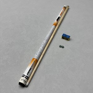 Pool Cue 1/2 Canadian Maple Shaft 58 Inch Length 11.5/13mm Tip Black Gold Leather Tip Orange Professional Nine Ball Pool Sport Billiard Stick for Home & Club Use