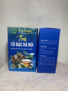 Hộp 40 gói trà củ bạc hà núi Bảo Khang ngăn ngừa ung thư gút ho cảm cúm mụn nhọt kháng khuẩn