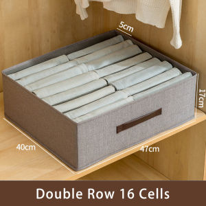 Justliving Hộp đựng quần áo ngăn kéo tủ quần áo 10/14/16/24 ngăn kéo túi đựng đồ có quai xách dày gấp gọn Hộp đựng quần jean và quần sắp xếp tủ treo quần áo và có thể xếp chồng lên nhau với bảng PP tích hợp