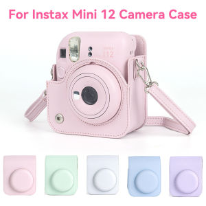 【NEW F】For Instax Mini 12 Camera Case PU Leather Soft Protective Case Trave Bag for Fujifilm Film Camera Bag with Shoulder Strap