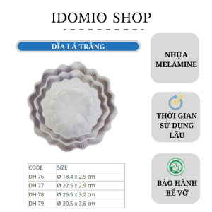 Đĩa Nhựa Melamine Màu Trắng Nhiều Size