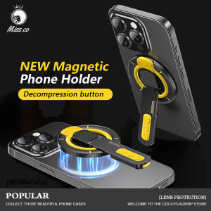 3-in-1 Magnetic Phone Grip Stand Finger Ring Holder for MagSafe Compatible with iPhone Samsung - Double-Sided Adhesive