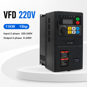 3 Phase 220V 11KW VFD Heavy-duty Frequency Inverter Variable Frequency Drive 15hp Economical Converter Inverter AC Motor Speed Controller