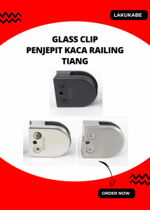 Glass Clip Klem Railing Tiang Balkon Penjepit Kaca Stainless