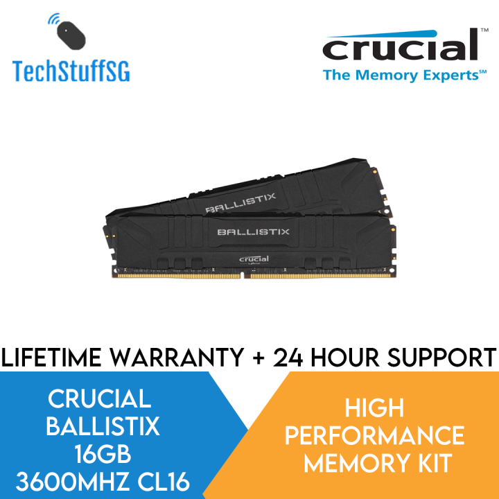 Crucial Ballistix 3600 MHz CL16 DDR4 DRAM Desktop Gaming Memory