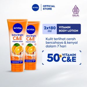 NIVEA Body Lotion Extra Bright C&E Vitamin Lotion UV Filter 2x180ml