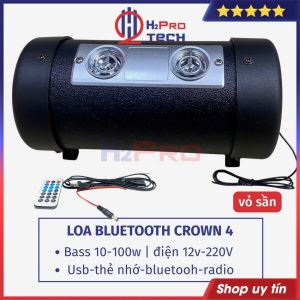 Loa Bluetooth Crown 4 Bass 10 Usb-Thẻ Nhớ-Radio Fm-Karaoke Loa Cho Ô Tô Super Bass Nghe Nhạc Cực Hay - H2Pro Tech