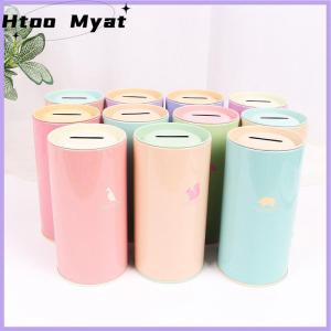 tantuoye 1PC Tinplate Round Animal Piggy Bank Color Piggy Bank Metal Box Home Decoration Money Box