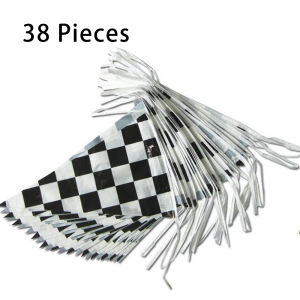 14x21cm Racing Banner Flags Black And White Checkered Stripe Flags Racing Theme Party Decorations Supplies