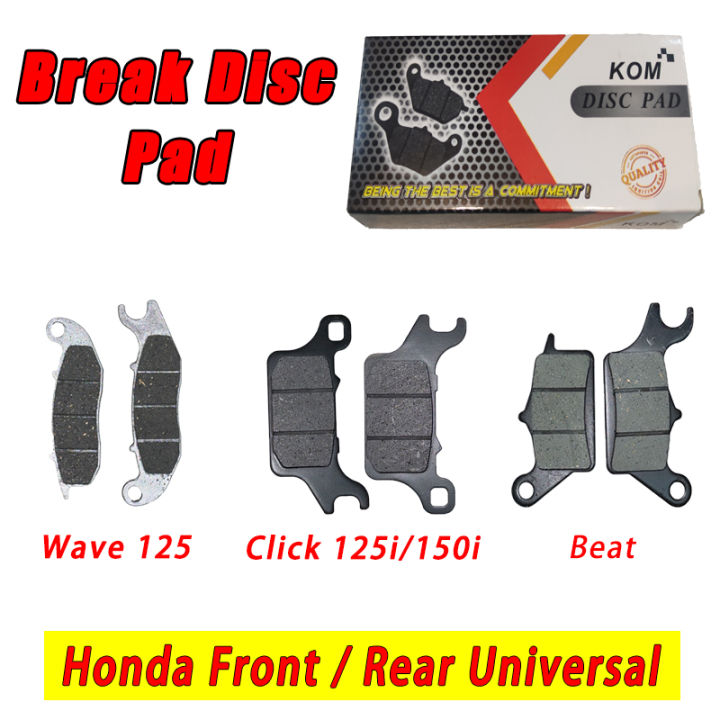 Motorcycle Brake Pads Front And Rear For Honda Click 125i 150i Beat Wave 125 Brake Disc Pads 4926