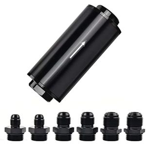 Inline Fuel Filter Universal Replacement 100 Micron with 6AN 8AN 10AN Adapter