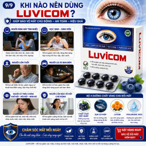 Viên Uống Bổ Mắt Luvicom 60 Viên Nang Mềm | Hỗ Trợ Dưỡng Mắt Giảm Khô Mắt Mỏi Mắt Bảo Vệ Võng Mạc