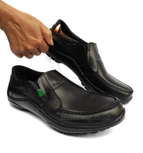 Sepatu Kasual Kickers Pria Kulit Sapi Asli & Sepatu Slip On