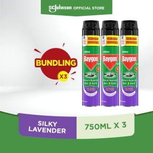 Baygon Aerosol Silky Lavender 750ml x3