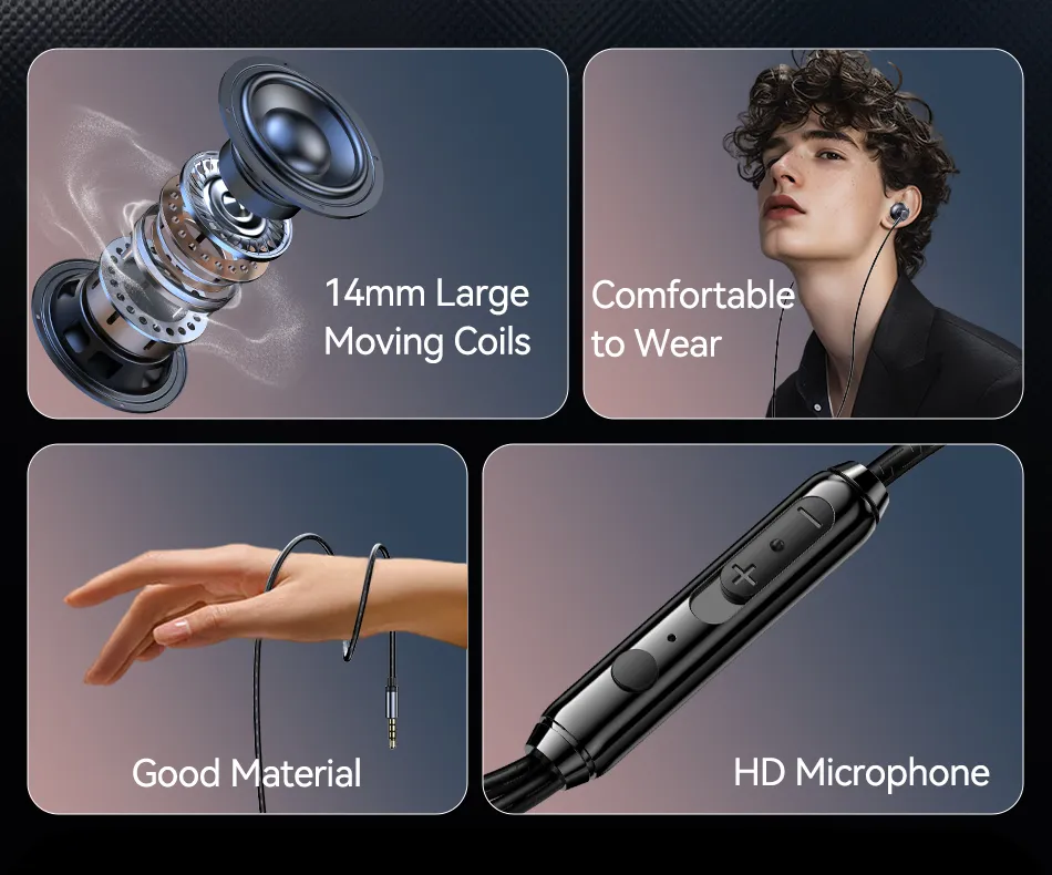 Rocoren Écouteurs Hi-Fi Puissants avec Micro – Jack 3.5mm Universel pour Téléphones Android