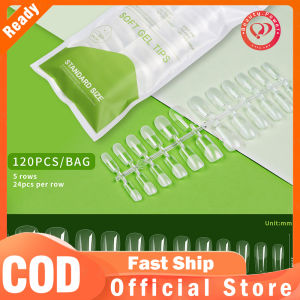 120 Cái / túi Ba Lê Móng Tay Giả Hoàn Toàn Trong Suốt Acrylic Móng Tay Bộ Bấm Vào Móng Tay Đầu Kích Thước Hỗn Hợp Giả Ongles Fantasie/Nghệ thuật làm móng
