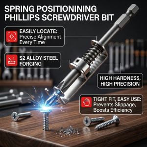 【Magnetic Positioning】 Spring Screwdriver Bit Phillips Head Spring Positioning Bit Drill Tip for Easy Repair Durable Screwdriver Tips