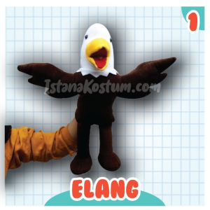 Boneka Tangan Muppet Hewan Karakter Elang / Gagak Boneka Edukasi Anak Mulut Bisa Buka Tutup Handpuppet / Boneka Donggeng Pentas