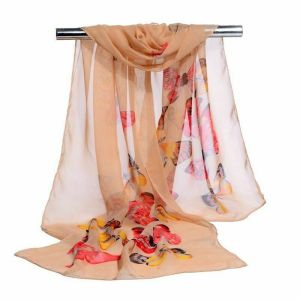 NEXASHOP 8 Colors Fashion Lady Butterfly Shawl Silk Flower Print Long Chiffon Scarf