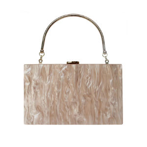 New Fashion Women's Cute Acrylic Candy Solid Beige Evening Bag & Dinner Party Clutch
