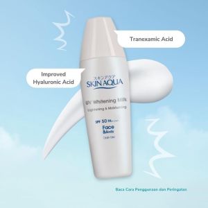 Skin Aqua Tone Up UV Essence UV Mild Milk UV Mist Moisture Milk Moist Gel Whitening Milk / Sunplay Sunscreen Lotion SPF 50 / Sunplay Baby Mild Sunscreen Bayi