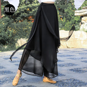 Dance pants womens loose and elegant chiffon culottes classical dance performance clothing wide-leg pants