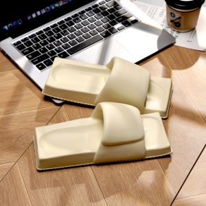 ZEEMIN Indoor Slippers For Girls Japanese Style Home Square Solid Color Flat Slides EVA Bathroom Non-slip Beach Slippers For Women