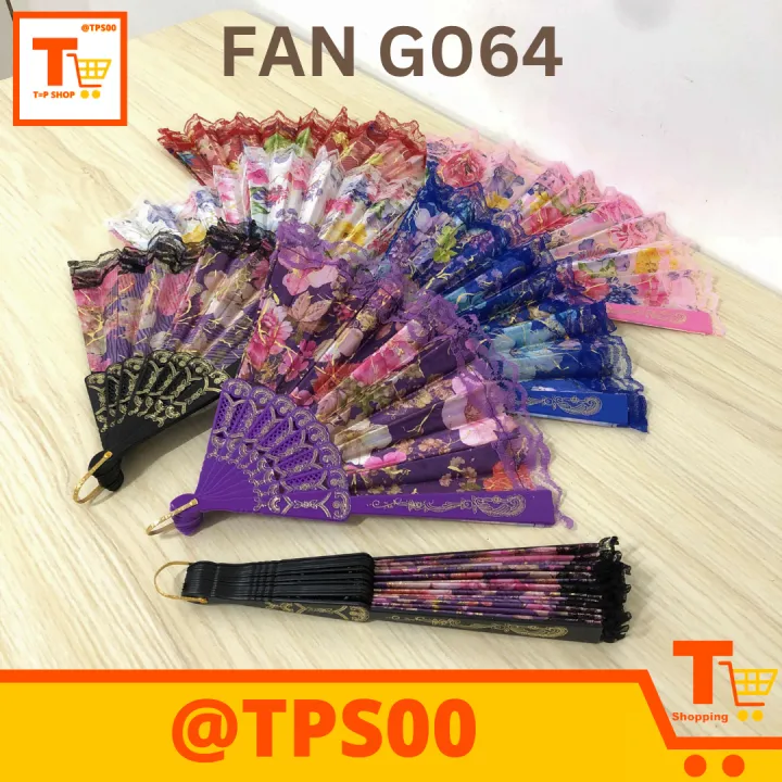 Fan As Ruffles PLASTIC FOLDING/ FOLDABLE HAND FAN WITH FLOWER DESIGN AND RUFFLES (G064 ...