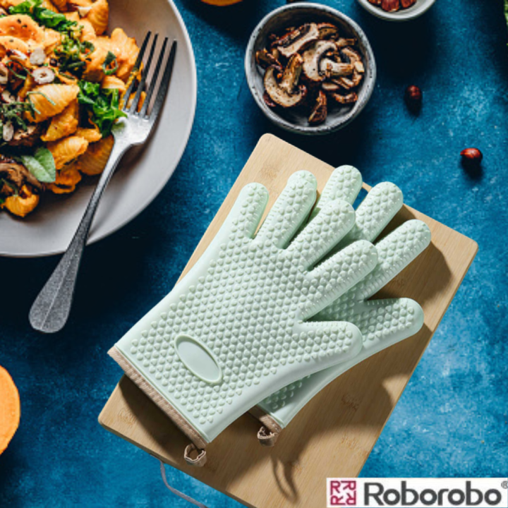 Roborobo Insulation And Anti-scalding Thickened Silicone Gloves For ...