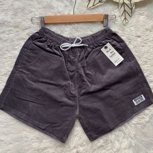 Quần short đùi nữ 4 túi vải Nhung tăm cao cấp dày đẹp Freesize từ 40-60kg
