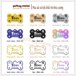 [Hỏa tốc] Combo Thẻ Tên và vòng cổ Handmade khắc tên cho Thú cưng - Pettag Mozzi
