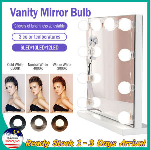 LED Vanity Mirror Light USB Makeup Vanity Light Cosmetic Hollywood Bulb Dimmable Wall Mirror Lamp Bathroom Dressing Table 3 Modes Colors