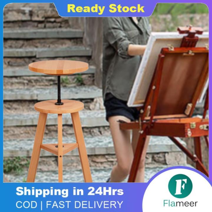 Flameer Wooden Drafting Stool Painting Stool Swivel Seat Artist