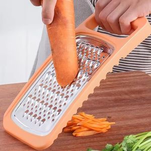 Stainless Steel Grater Double Sided Potato Carrot Slicer Vegetable Grater with Handle for Cheese Ginger Chocolate Spices